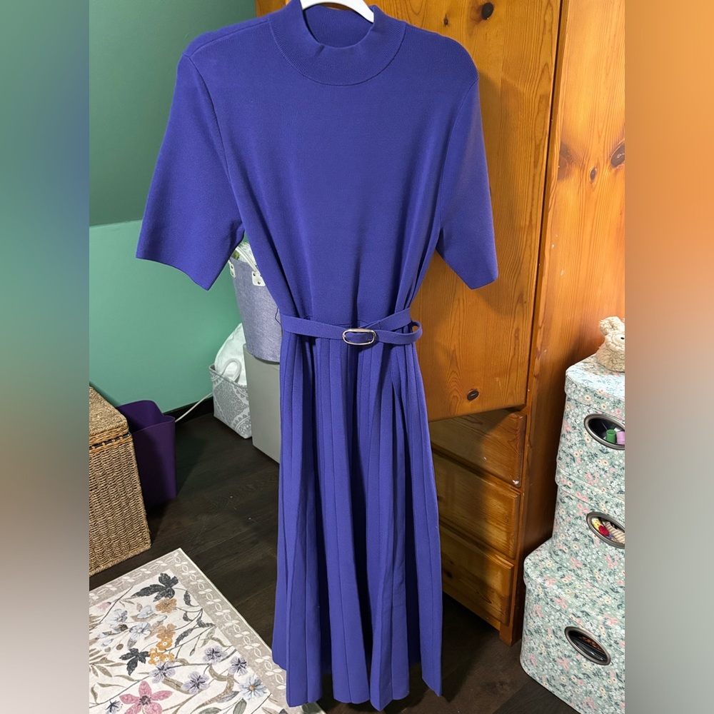 Ann Taylor Royal Blue Long Sleeve Dress